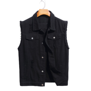 Classic Fashion Black Vest Denim Jacket
